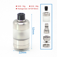 SXK Electronic Cigarette Atomizer Cloud 2 style RTA By cloud mods 22mm SS316 Rebuildable Tank VS Haku Riviera SXK Style