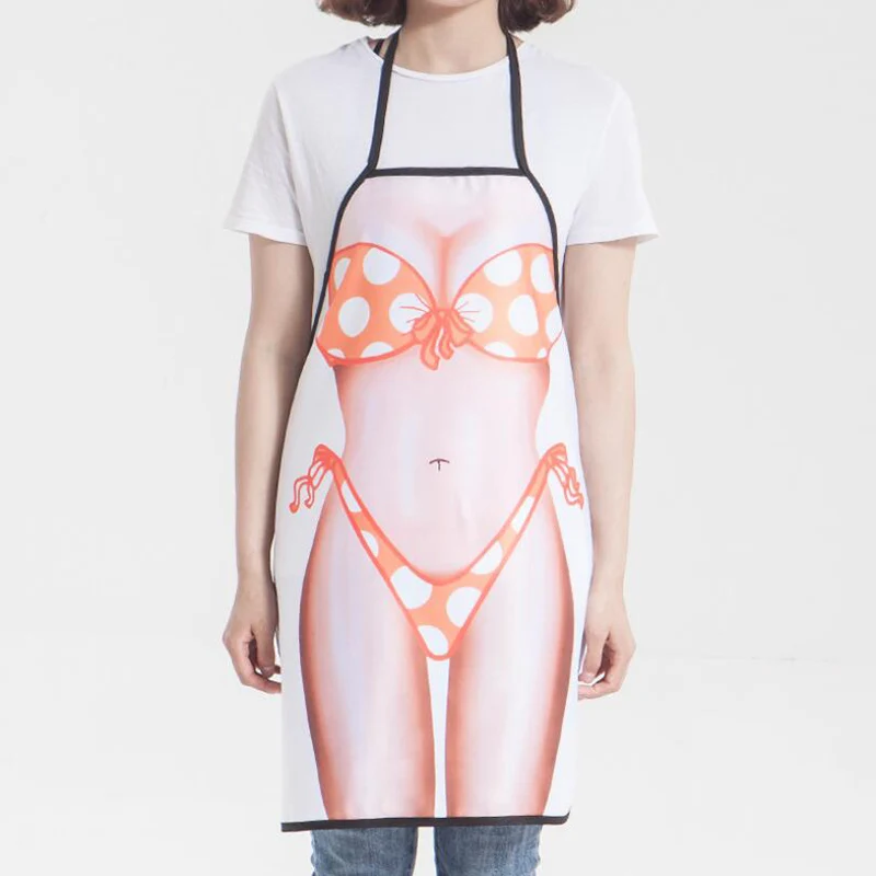 Creative Sexy Women Apron Waterproof Funny Muscle Man Aprons Dinner Party Kitchen Cooking Pinafore Home Cleaning