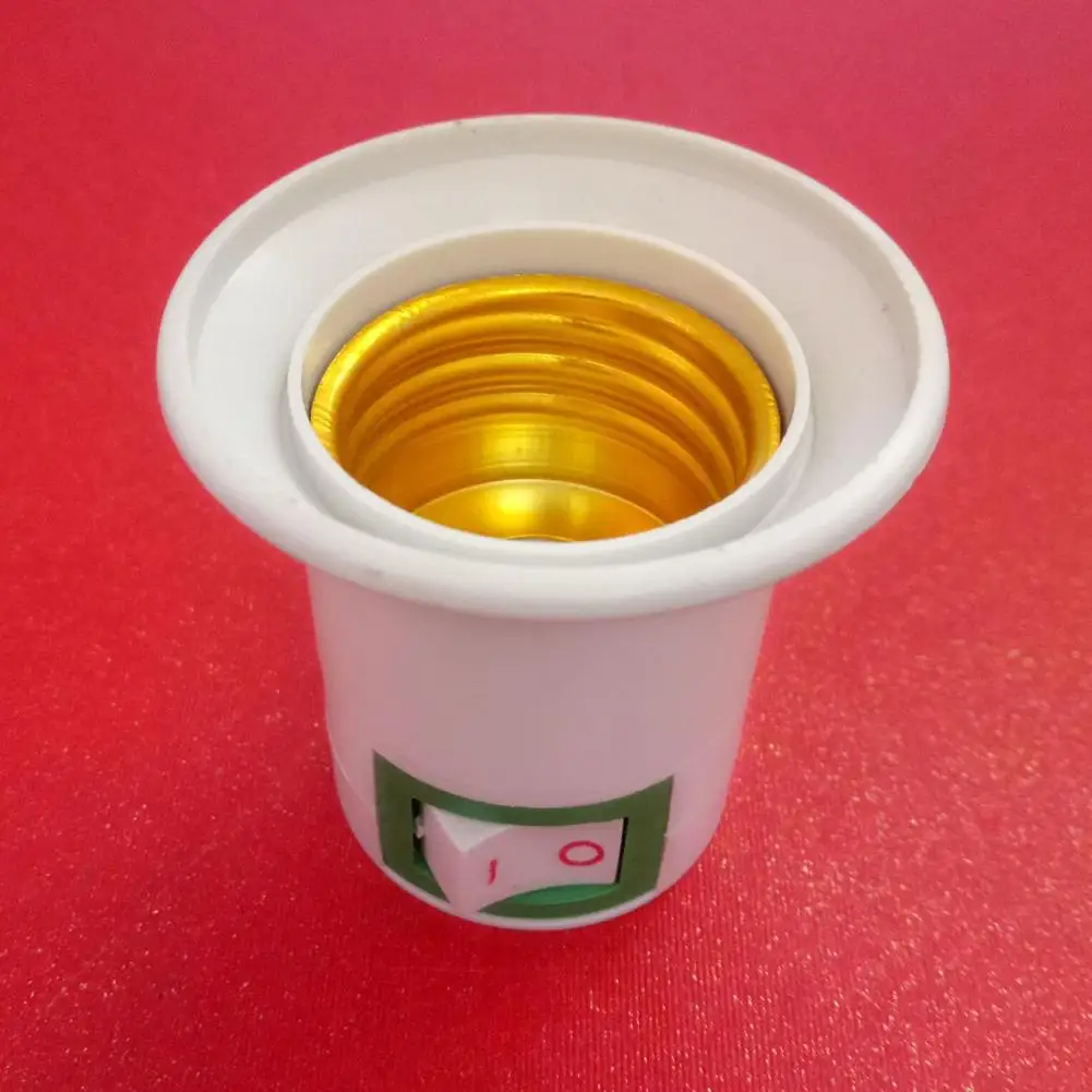 E27 EU Plug Adapter Lamp Socket with Power On-Off Control Switch Socket Lamp Base for Lighting Accessories