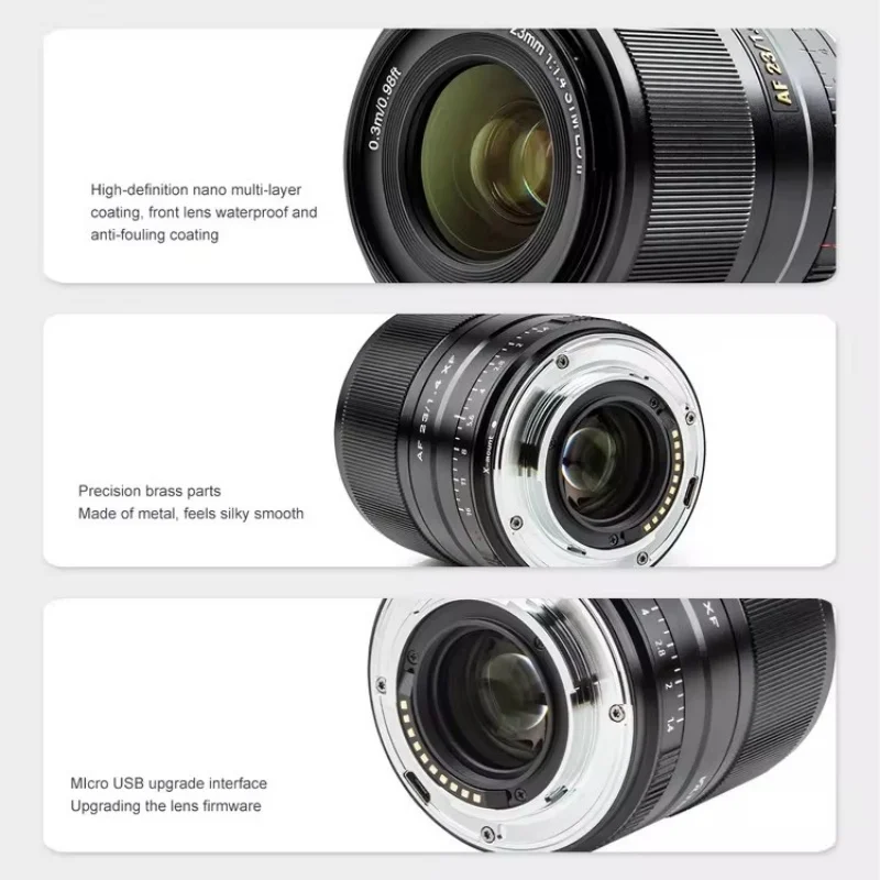 Viltrox AF 23 مللي متر F1.4 عدسات تركيز تلقائي لسوني E ZVE10 A6700 Fujfiilm XF نيكون Z شاشة Z6 Z8 APS-C كاميرا