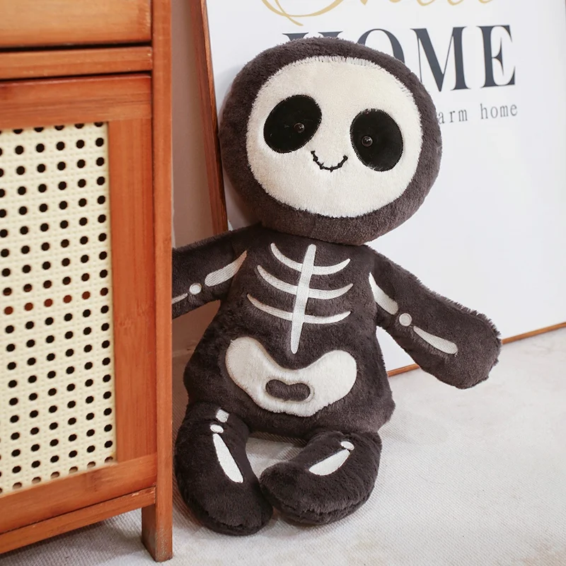 

Kawaii Black Devil Skeleton Plush Toys Creative Gothic Skull White Mummy for Kids Halloween Gifts Holiday Decor birthday gift