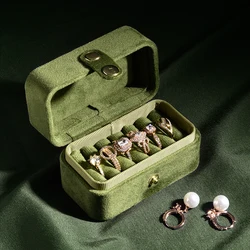 Luxury Vintage Mini Velvet Ladies Portable Travel Earrings Ring Jewelry Box Organizer Display Box