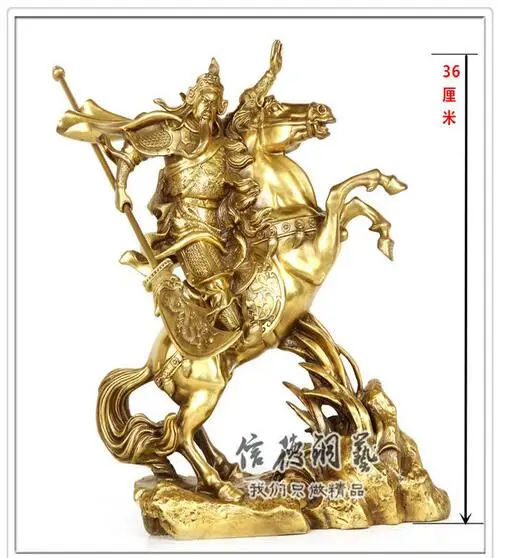 

36cm Antique Brass Guanyin Horse Statue God Statue Home Decoration Bronze Factory Outlets