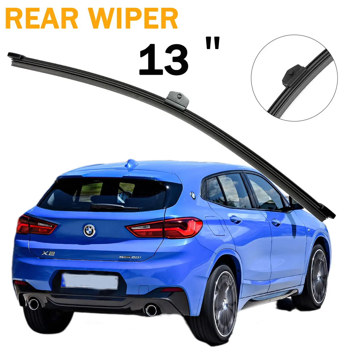 1 Stück Heckscheibenwischerblatt 13 Zoll für BMW X2 F39 2018-2022 Windschutzscheibe Heckscheibenwischerblatt Autozubehör
