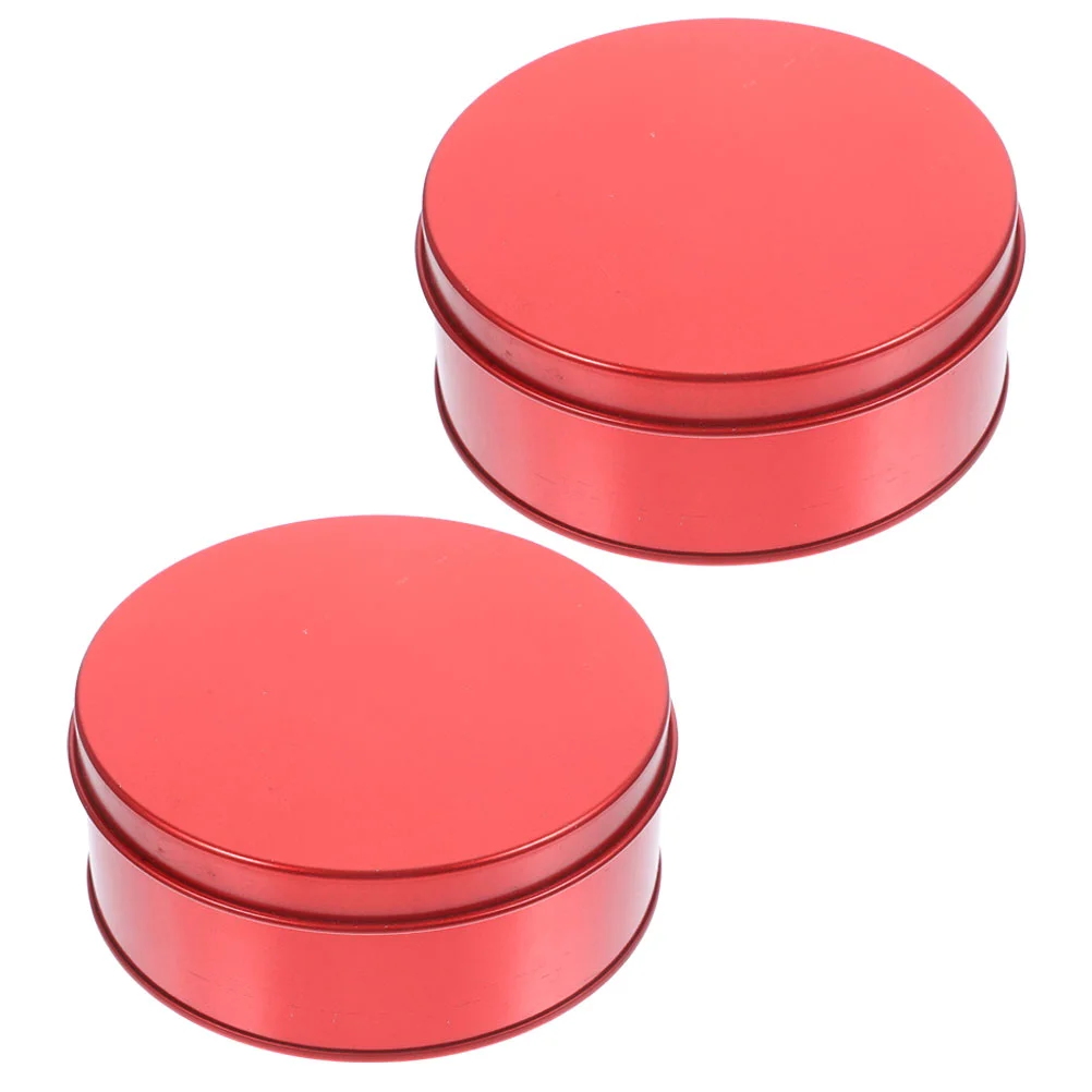 

2 Pcs Tinplate Box Cookie Boxes Spice Jar Sugar Canister Container Containers Metal With Lid Tins Lids