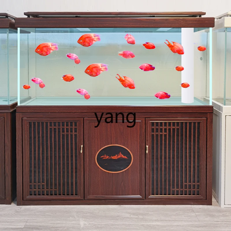 Lh large ultra-white fish tank living room Chinese aquarium living room screen ecological fish tank 4
