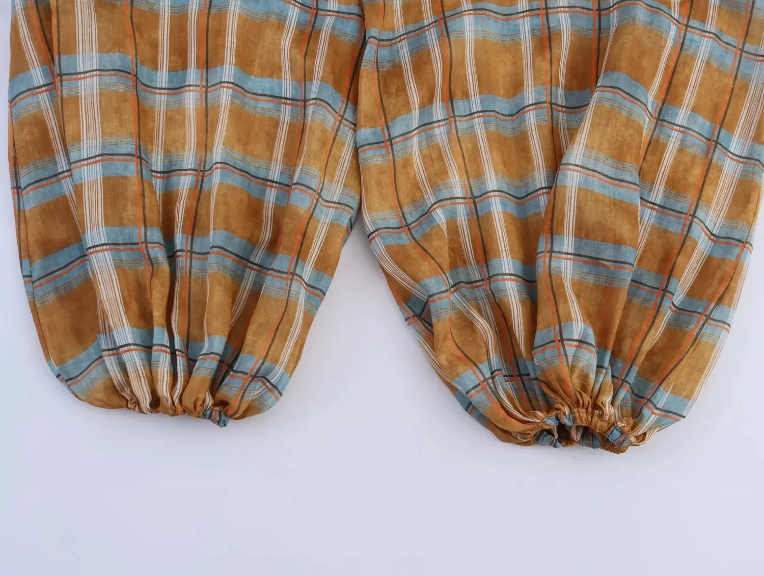 Frauen 2025, Herbst Mode Vielseitige Pumphose Plaid Gedruckt Lose Hosen Weibliche High-Taille Kordelzug Casual Hosen – Detail 13