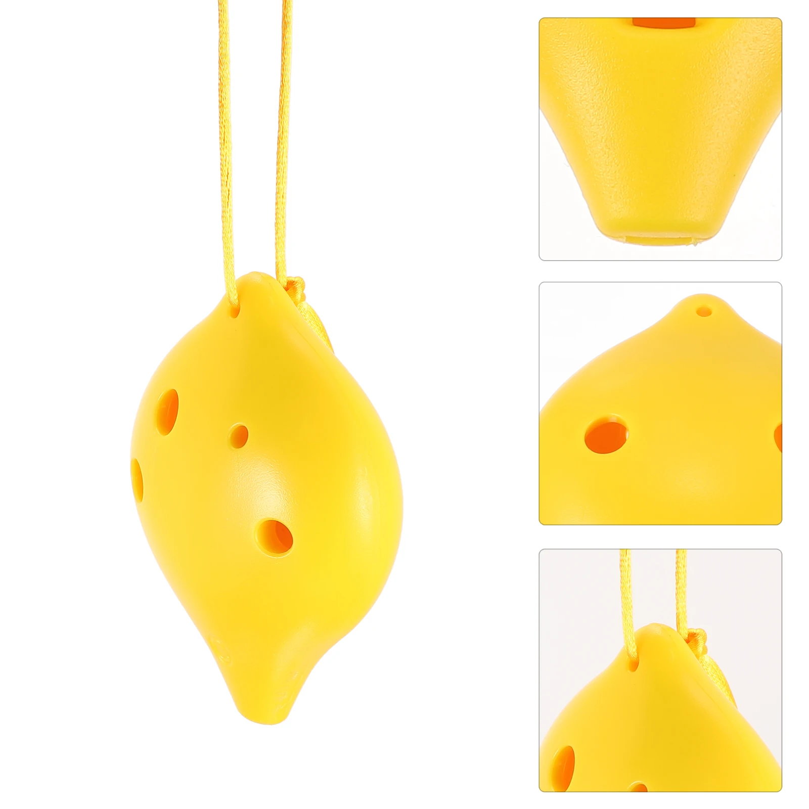

6 Holes Alto C Ocarina Resin Yellow Portable Music Instrument Birthday Gift Kids Adults Lightweight Safe Smooth Surface Full