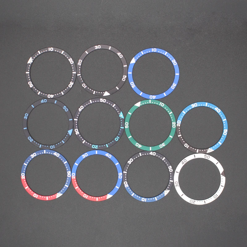 38mm Flat Aluminum Bezel Insert Rings Fit SKX007 SKX009 Japan SKX Mod Tuna Turtle Cases Replace Watches Parts Wholesale price