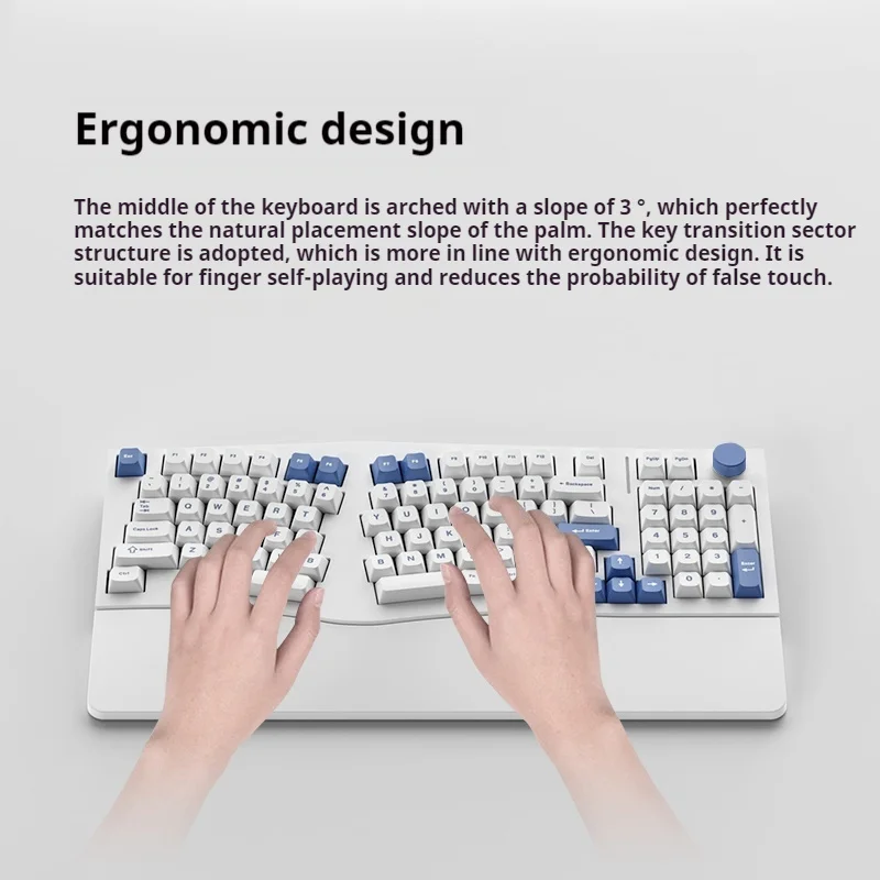 FEKER Alice98pro Special-Shaped Ergonomic Wireless Three Mode Mechanical Keyboard Hot Swappable RGB Customized Office Keyboard - Image 4