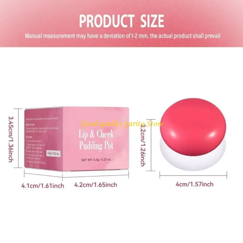 唇と頬のための1枚のクリーム2インチクリームの赤面口紅と頬の赤面のプディングポットチークと女性用の唇の色合い