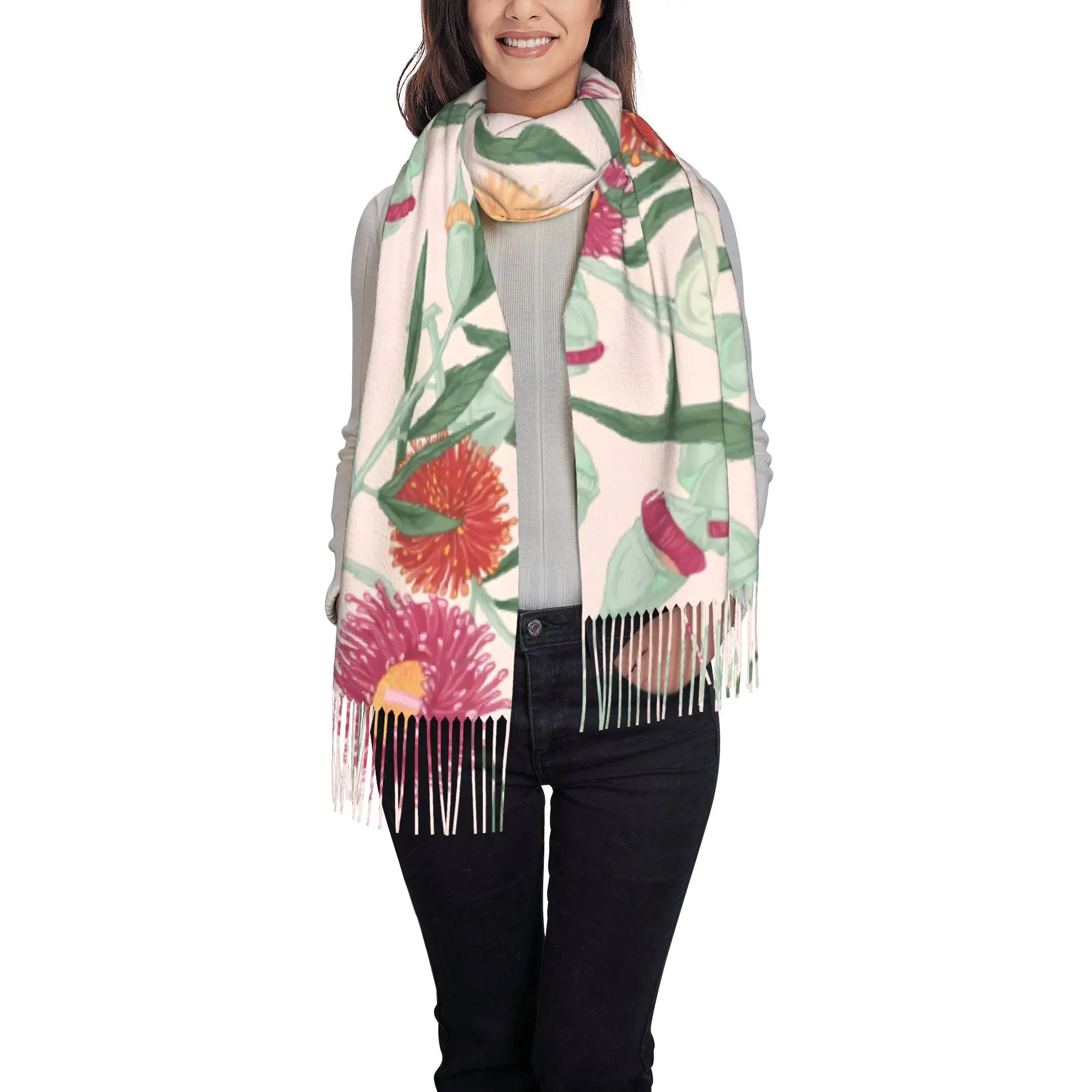 A Single Eucalypt Gum Trees Scarf That Is Soft And Cozy, Perfect for Autumn, Winter, And Spring, Ideal for Outdoor Activities