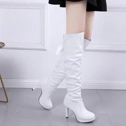 Botas altas por encima de la rodilla para mujer, botines largos hasta el muslo, talla grande, gran oferta, primavera y otoño, 2023