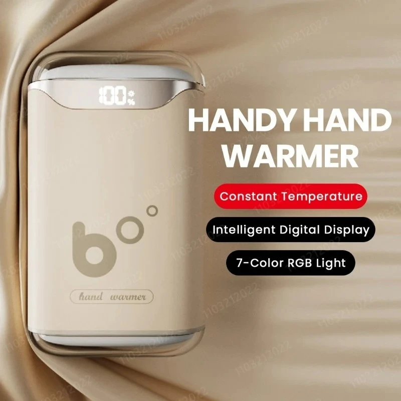 Hand Warmers Digital Display Fast Heating Double Side Warmth Portable Hand Warmer With Light Pocket Heater Winter Hand Warmers