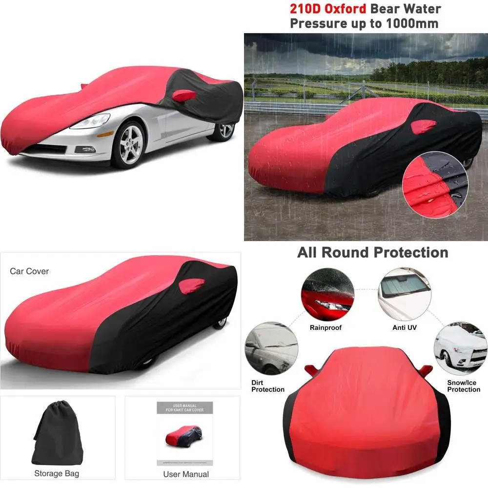 

Custom Waterproof UV-Resistant Car Cover for 2005-2013 C6 Corvette, Suitable for Indoor and Outdoor Use (Red & Black)