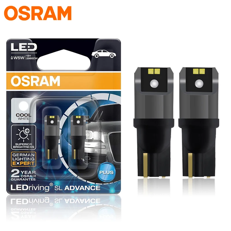 

OSRAM Original T10 LED 6000K T10 W5W Car Light Bulbs 194 168 LED 5W5 Interior Dome Reading License Plate Signal Lamps 12V White