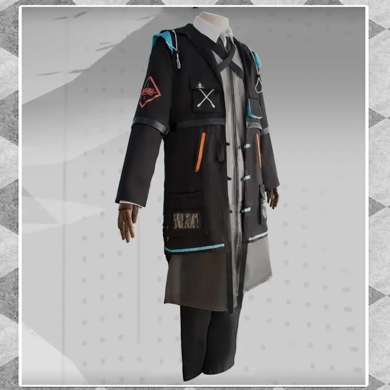 Spiel Arknights Doktor Cosplay Kostüm Kapuze Trenchcoat Top Männer Rhodes Insel Uniform Zubehör Halloween Frau Anzug erwachsenen Mann