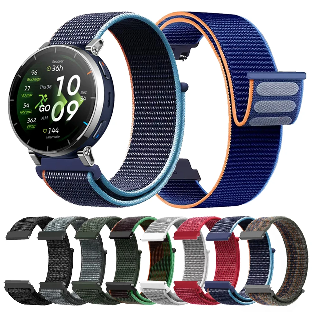 Pulseira de nylon para amazfit active 3 premium/active 2 bip5 6, 20mm 22mm, pulseira esportiva para amazfit balance 2 gts gtr 4