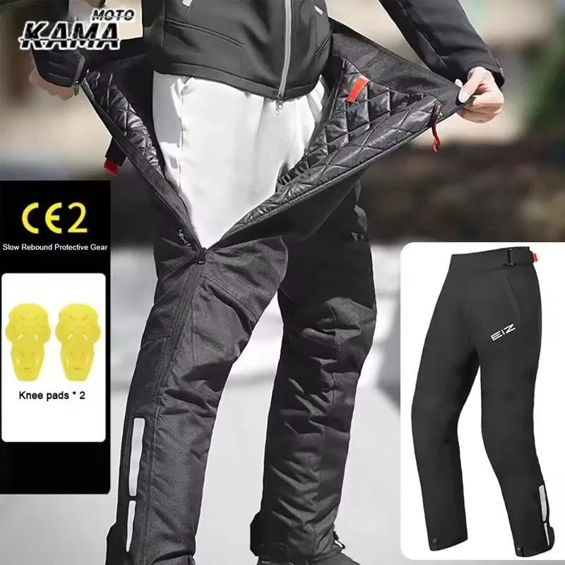 HOT Motorbike Trousers Men's Motorcycle Quick Release Pants Built in CE Protectors Warm Waterproof Off-road Motocross Pants