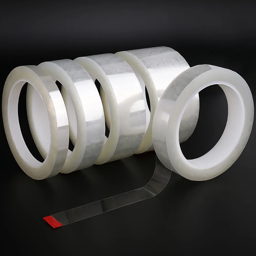 8-50mm Transparent PET Masking Tape 200Degrees Heat Resistant No Residue Adhesive Tape Electroplating Paint Baking PCB Mask Film