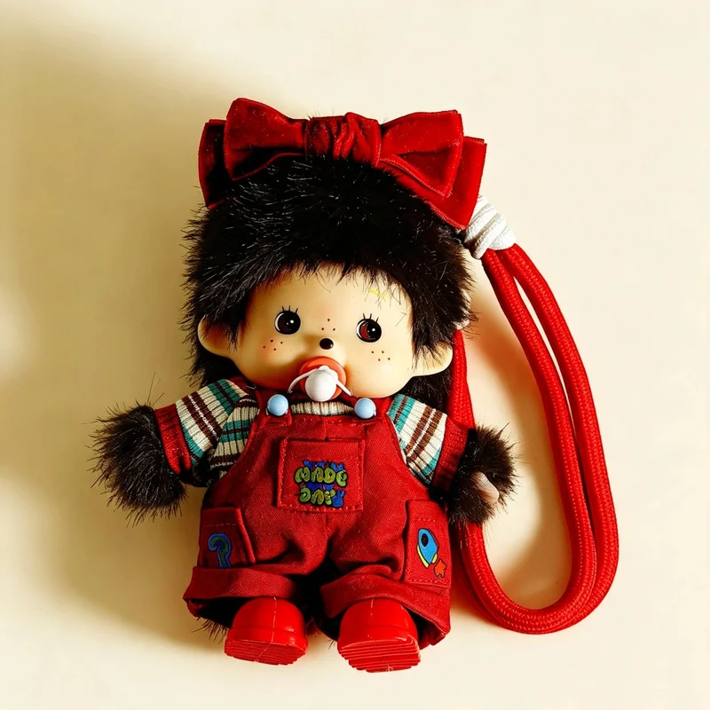 Monchhichi Cute Doll Bag Charm Keychain Backpack Hanging Ornament Mini Stuffed Figure Pendant Collection Display Surprise Gift - view 4