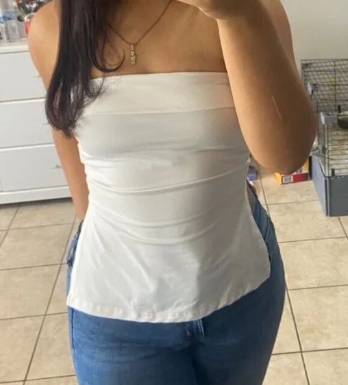European and American hot girl sexy simple solid color strapless short top cross-border vest women's commuting style strapless
