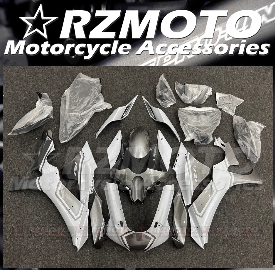 4Gifts New ABS Motorcycle Fairings Kit Fit For YAMAHA R1 2020 2021 2022 2023 2024 20 21 22 23 24 Bodywork Set White Grey Glossy