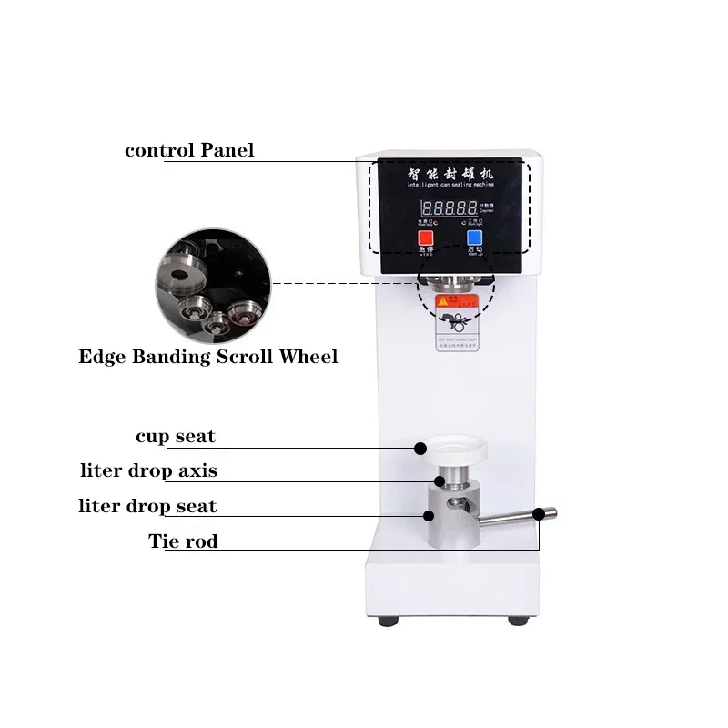 Mesin penyegel minuman teh susu QLS-180 180W, mesin penyegel kaleng komersial mesin tutup botol anggur bir 220V/110V