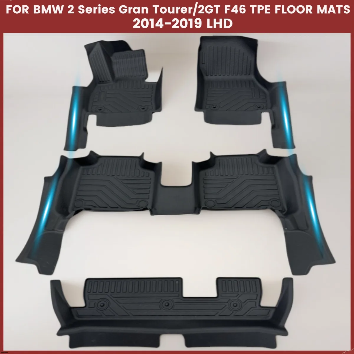 NEW 5D TPE Floor Mats For BMW F46 2 Series Gran Tourer 2GT 2014-2019 LHD Full Coverage Foot Pad Waterproof Accessories