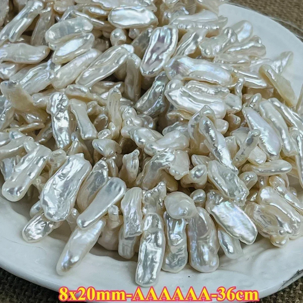 

8x20mm 6A Stunning Natural Freshwater Pearl White Irregular Baroque Spacer Bead Jewelry Make DIY Necklace Bracelet Women Wedding