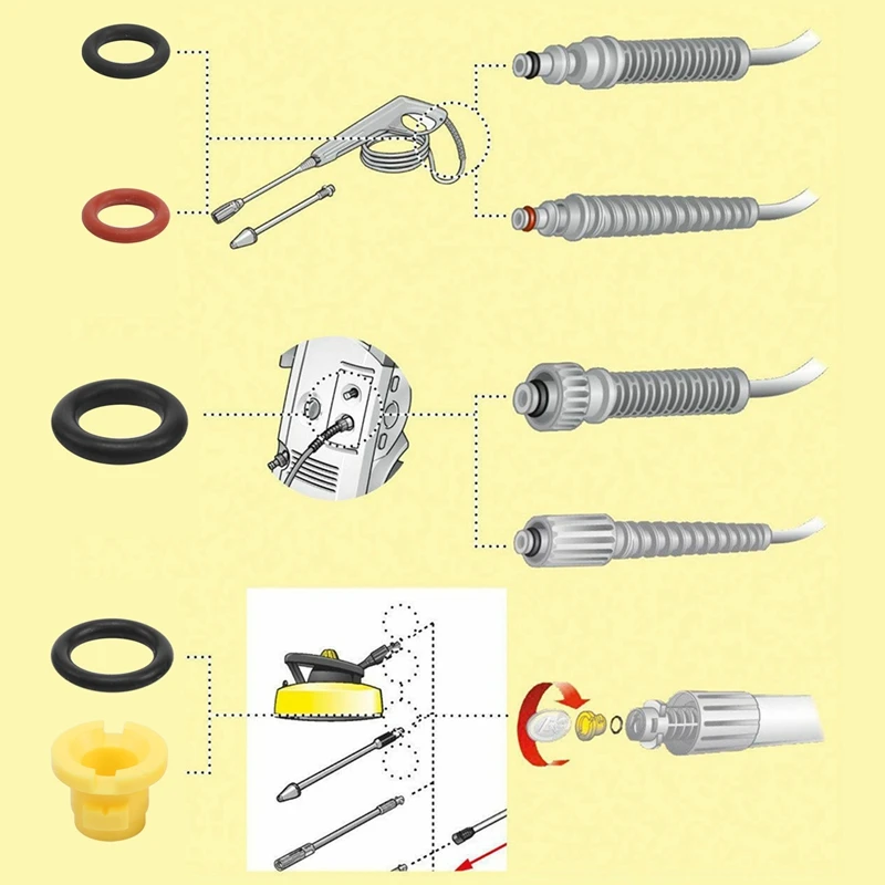 O-Ring For Karcher Lance Hose Nozzle Spare O-Ring Seal 2.640-729.0 Rubber O-Ring Pressure Washer For K2 K3 K4 K5 K6 K7