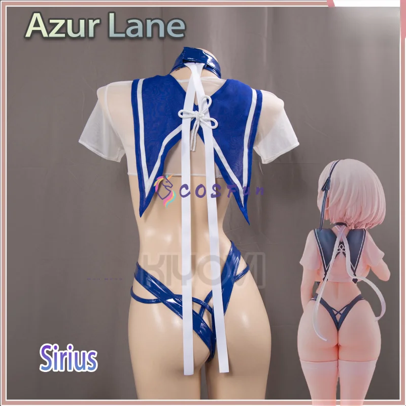 Game Azur Lane Sirius Cosplay Costume Sexy Sailor Uniform Playful Swimsuit Halloween Carnival Party COSFun view 3