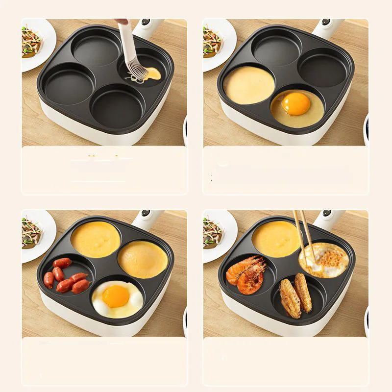 Electric Frying Pan 1PC Breakfast Maker Non-Stick Pan Home Electric Pancake Pan Plug-in Frying Eggs Four Holes Omelette Maker