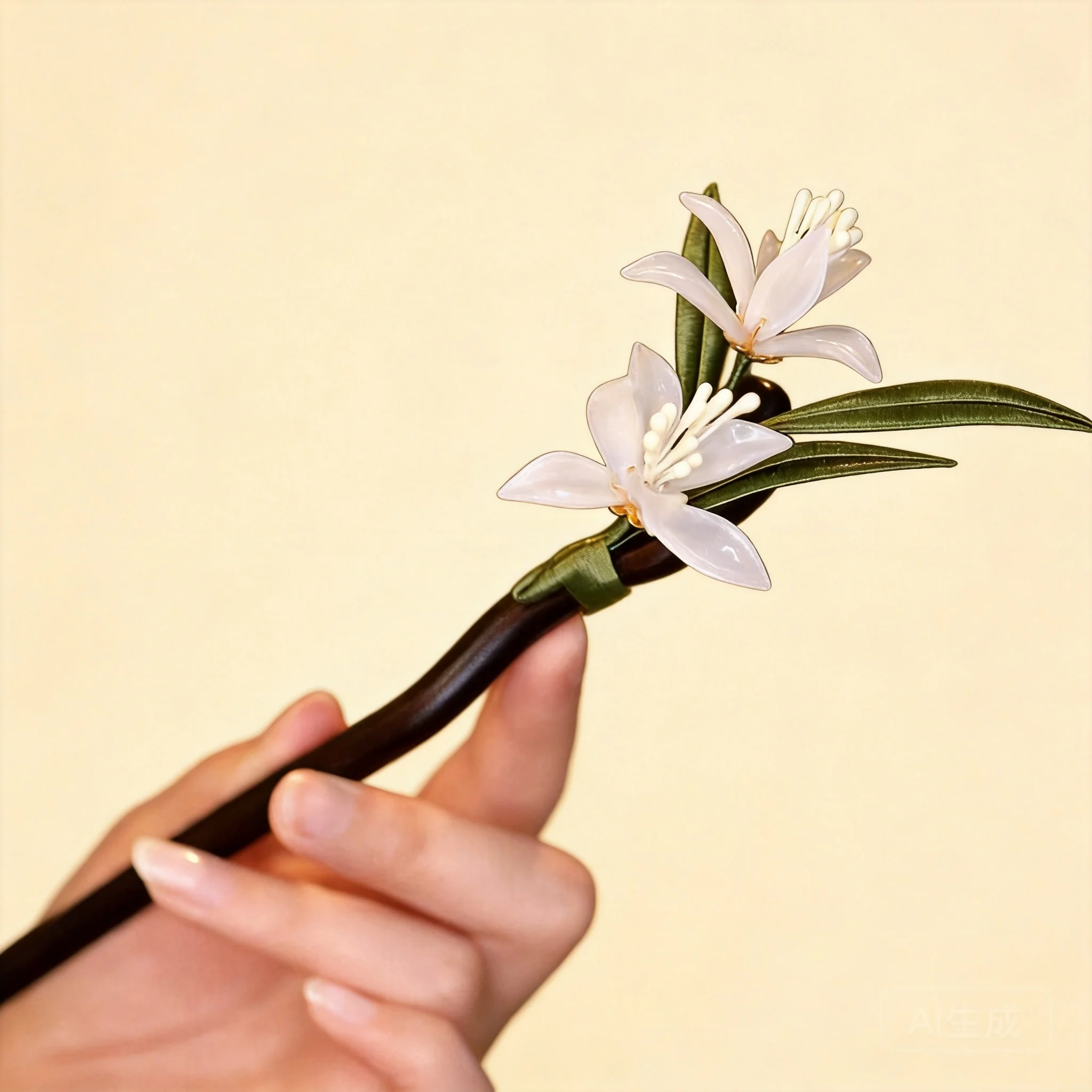 Chinese Style Hanfu Sandalwood Hair Stick White Magnolia Flower Ancient Traditional Hairpin For Women Cheongsam Accessory Elegan
