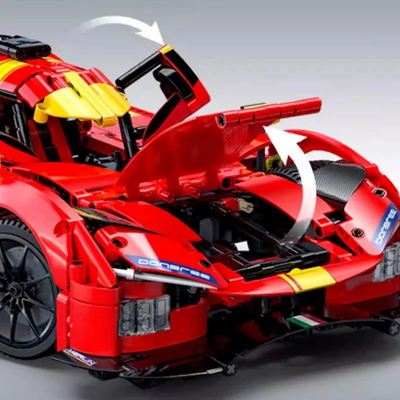 Technical Blazing Flame  Sports Model Car Set,Racing Car Kits Model 1518 PCS Building Blocks Car Lovers and Muscle Car Fans