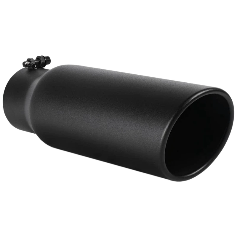 2X 3 Inch Black Exhaust Tip, 3 Inch Inside Diameter Exhaust Tailpipe Tip For Truck, 3 X 4 X 12 Inch Bolt/Clamp On Design