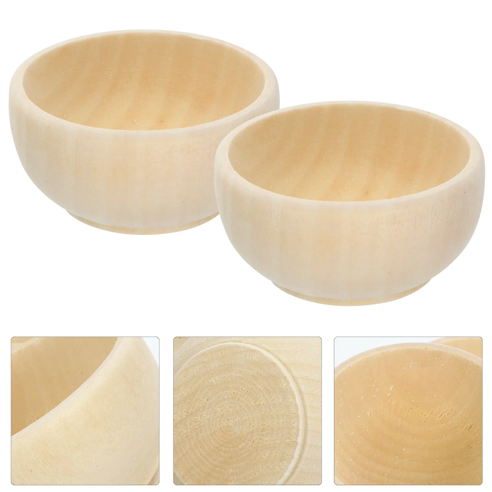 

10Pcs Smooth Sanded Wood DIY Bowls Unpainted Mini Bowls for Crafts Creative Art Decoration DIY Wooden Cutlery Mini Cutlery ,