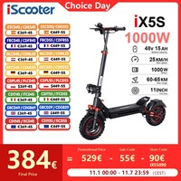 iScooter iX5S Electric Scooter 1000W EScooter 48V 15Ah 25km/h Speed Range 60-65km Powerful 11Inch Foldable Electric Kick Scooter