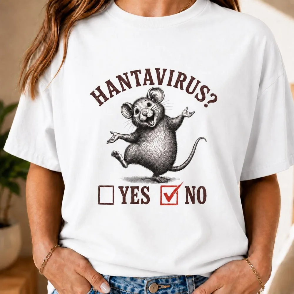 Hantavirus Mouse Shirt Funny Rodent Tee Yes No Checklist Clothes Vintage Animal Graphic Sarcastic Science Humor Tee