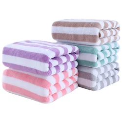 35x75cmStripes Absorbent Quick Drying Bath Towel Soft Adults Face Hand Towels Bathroom Microfiber Comefortable Swim Bath Towels