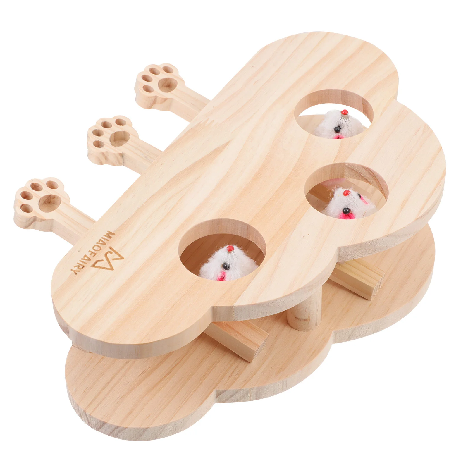 Funny Cat Box Wooden Toys Pounding Whack Whacking Kitten Teasing Playing Teaser Interactive