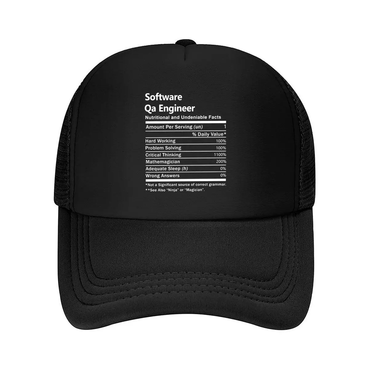 Software QA Engineer Facts Mesh Baseball Cap Hip Hop