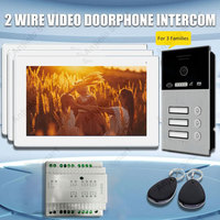 2 Wired Doorbell Intercom System 1080P Tuya 7 Inch Touch Screen Video Door Phone Card Unlock Support Dahua Hikvision IP Camera
