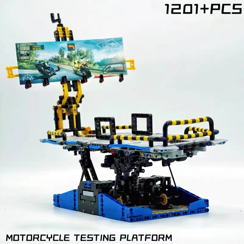 

Techniacl Motorcycle Test Bench Display Stand Building Block Mechanical Gear Brick Model Toys For Children Christmas Gift MOC