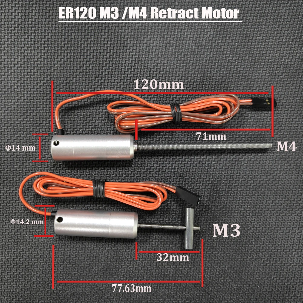 JP Hobby Plane Motor de retracción eléctrico totalmente metálico ER150 M4 12-17 kgs / ER120 M3 4KG para bricolaje