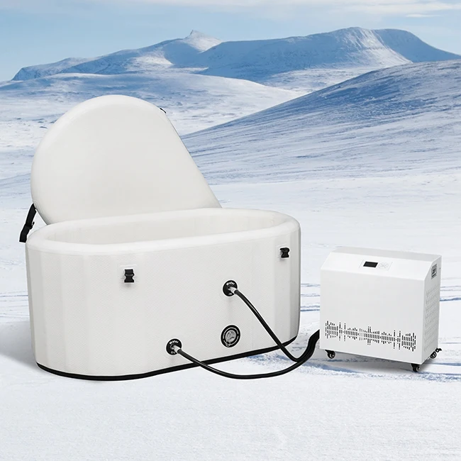 

White Inflatable Portable Ice Bath Bucket for Home Use with Inflator