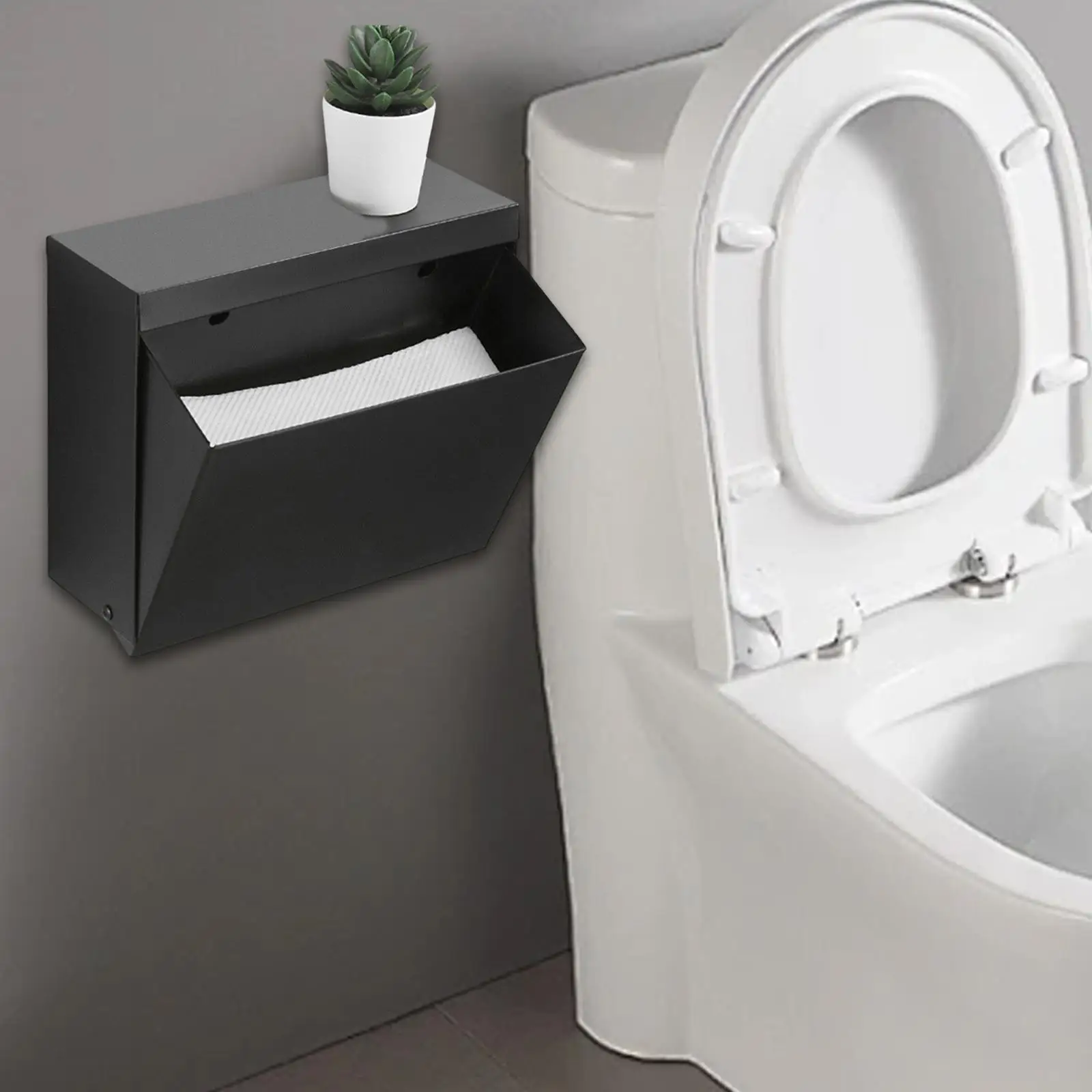 

Toilet Paper Holder, Tissue Box Tissue Holder with Phone Shelf for Washroom