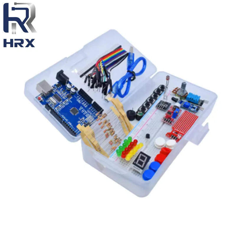 Starter Kit for Arduino Uno R3 Breadboard Basic simple learning kit, sound/water level/humidity/distance detection, LED control