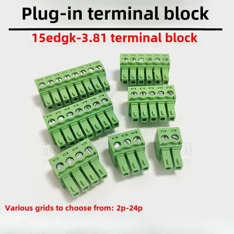 2pcs Plug-in type 15EDGK-3.81MM Phoenix PCB terminal 2EDGK3.81 Pitch plug 2-24P