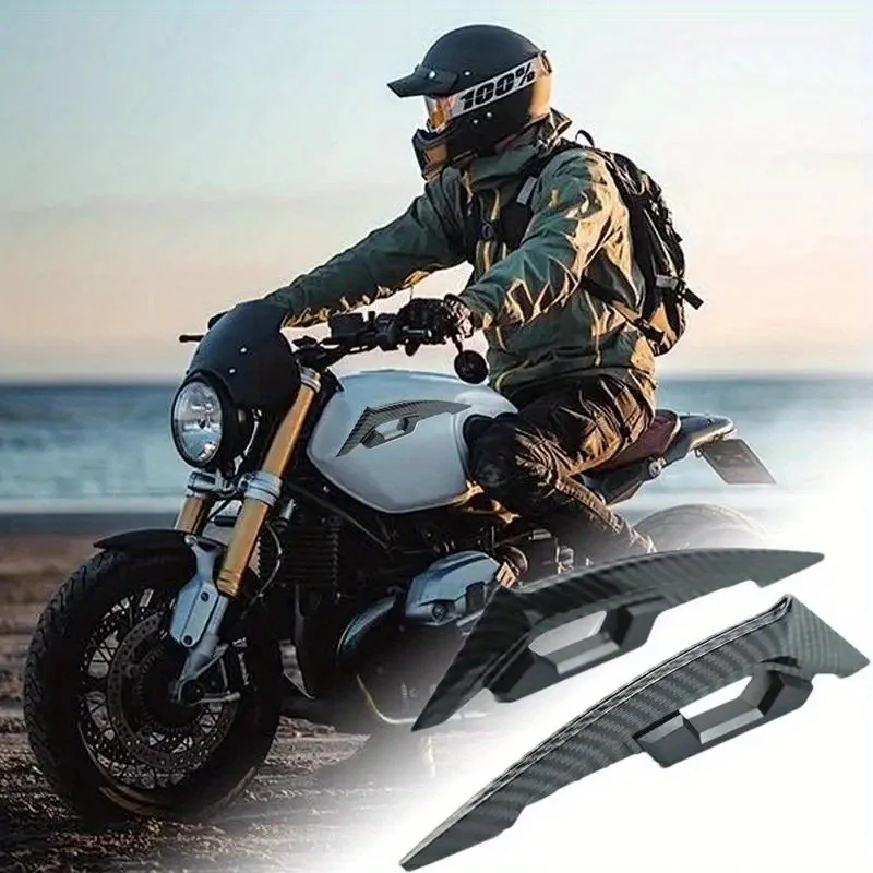 Carbon Fiber Motorcycle Wind Wings Self-Adhesive Aerodynamic Front Spoilers image 5